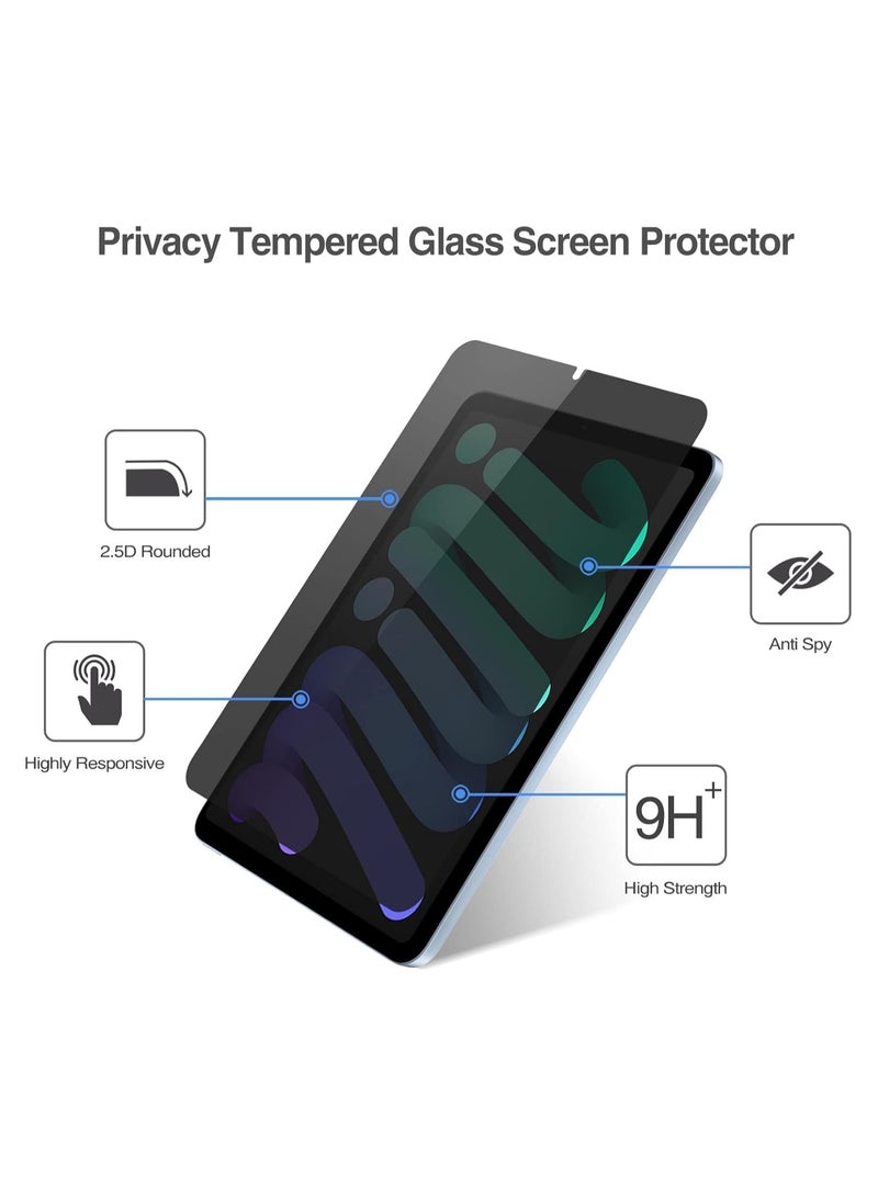 【1 Pack】 Privacy Screen Protector for iPad Mini 7 8.3 inch (A17 Pro 2024 7th Generation) 360° Anti-Spy Tempered Glass Screen Protector Scratch Resistant Anti-Fingerprint - Image 3